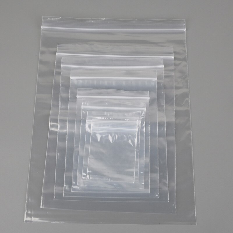 100pcs Kantong Plastik Ziplock Transparan Ukuran 5x7cm / 6x8cm / 7x10cm Untuk Kemasan Perhiasan