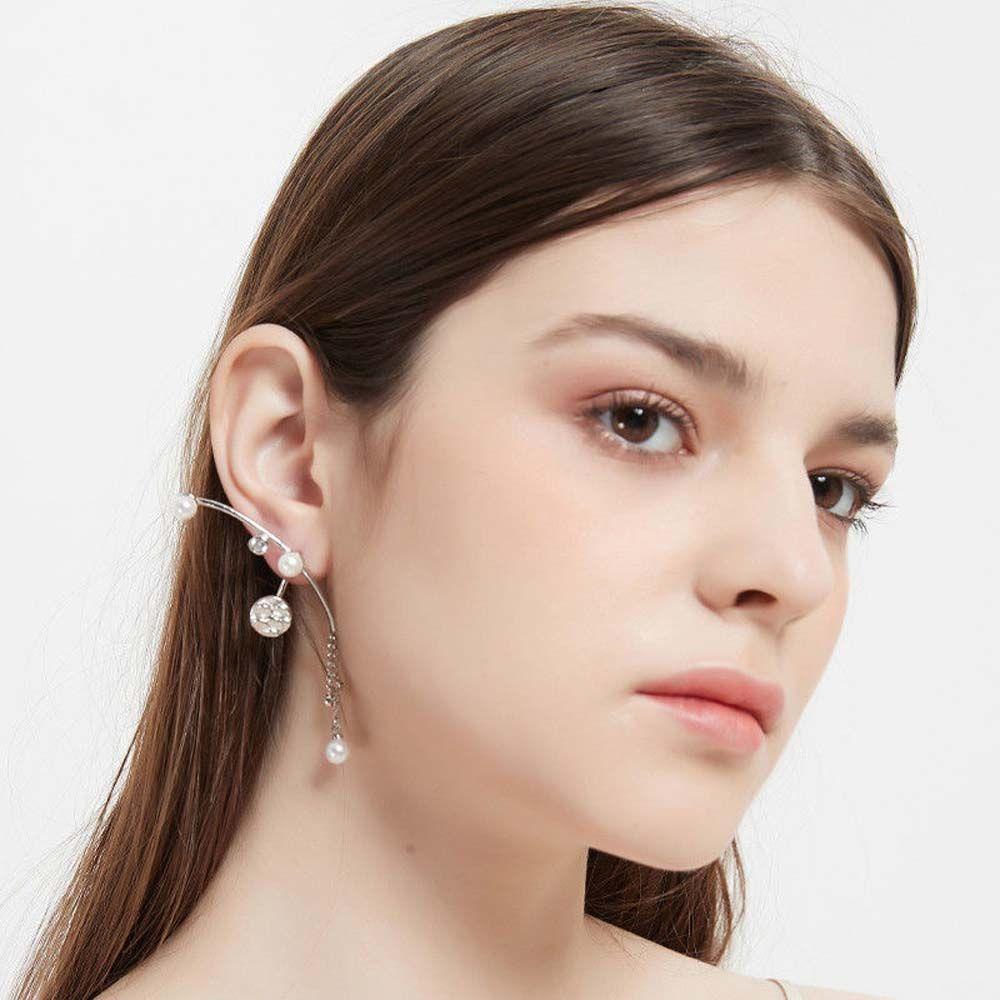 Mxbeauty Menjuntai Anting Trendi Temperamen Mutiara Liontin Berlian Imitasi Perempuan Elegan Korea Ear Stud