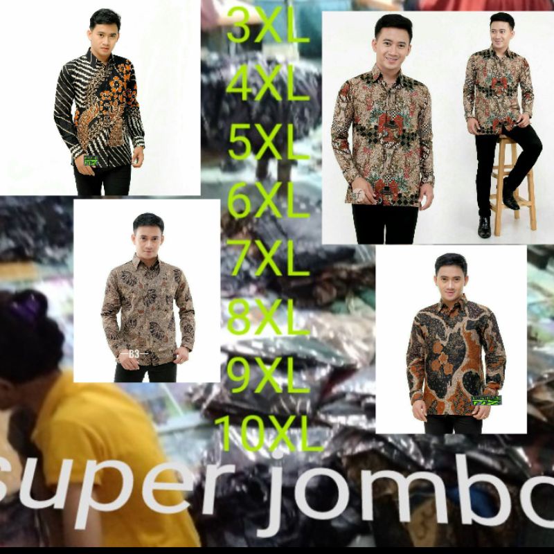 BAJU KEMEJA  batik.pria LENGAN PANJANGi seze jombo M L, XL XXL XXXL 4XL 5XL,,,_10xl