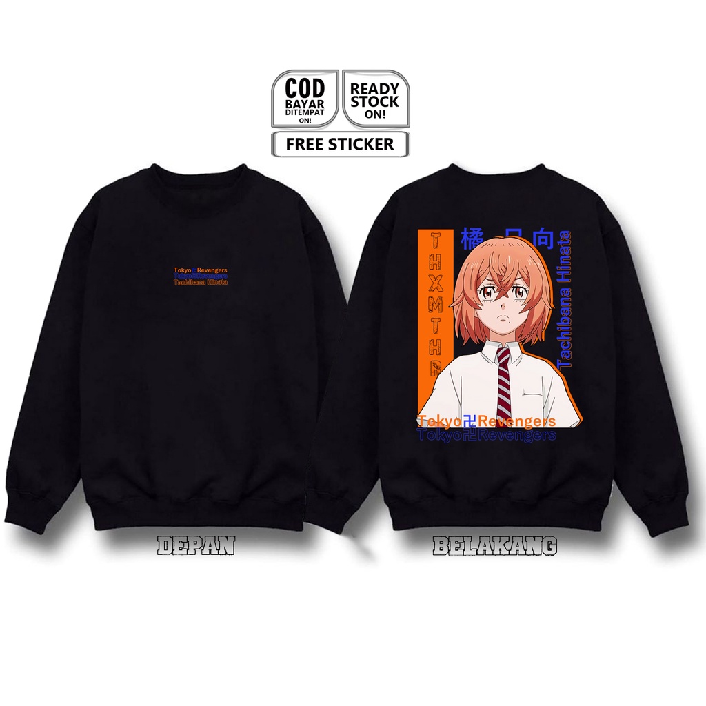SWEATER CREWNECK HINATA TACHIBANA TOKYO REVENGERS TOKYO MANJI BAJU JEPANG ANIME MANGA WAIFU WIBU SC