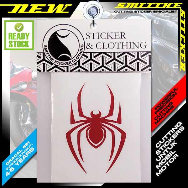 Stiker Spider-man Miles Morales Logo Spiderman PS5 Cutting Sticker aksesoris Motor Mobil