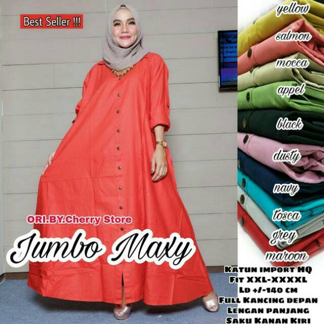 Gamis Katun Bigsize/Gamis super Jumbo/Gamis Katun Jumbo/Gamis Katun XXXL/Gamis Busui/Gamis Polos XXL