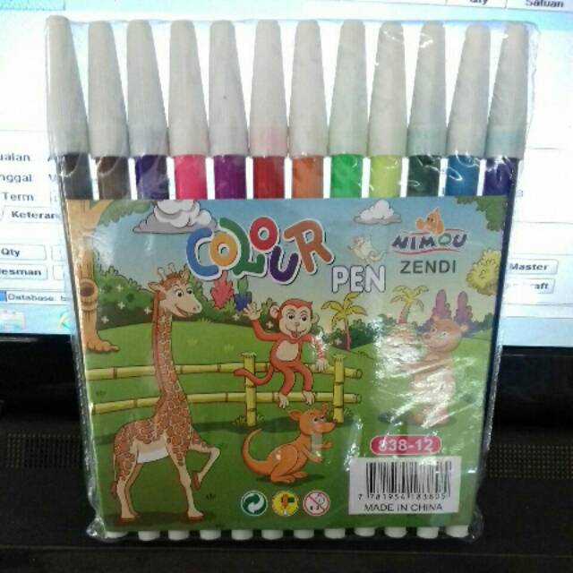 

Spidol zendi 838-12 colour pen / pewarna / pensil warna 12 warna