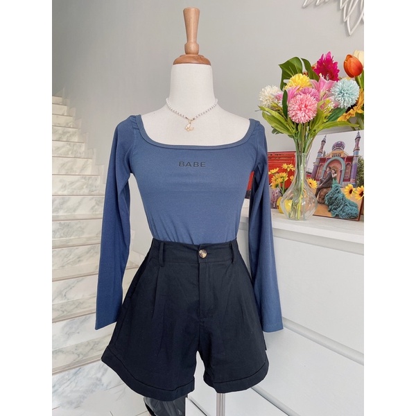 croptop lengan panjang leher square.croptop square lengan panjang wanita.croptop babe murah.