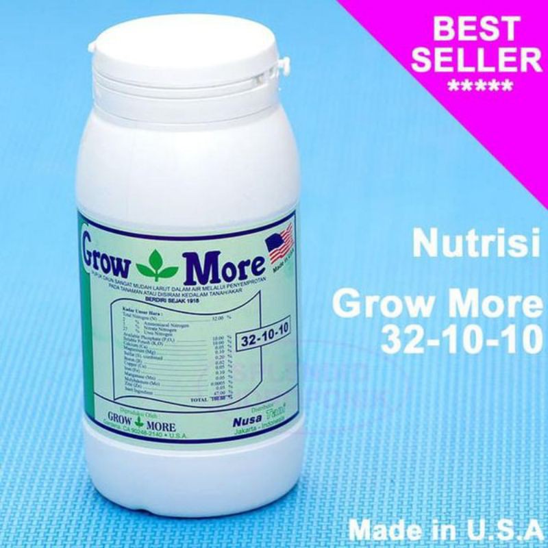 PUPUK GROWMORE NPK GROW MORE 32-10-10 BERAT 500GR (ZONA AGLONEMA)