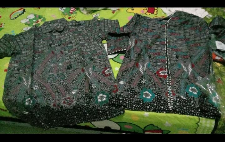 Boleh Pisah Couple Atasan Blus Batik Wanita Modern Halus Dolby Kombinasi Brokat Polos