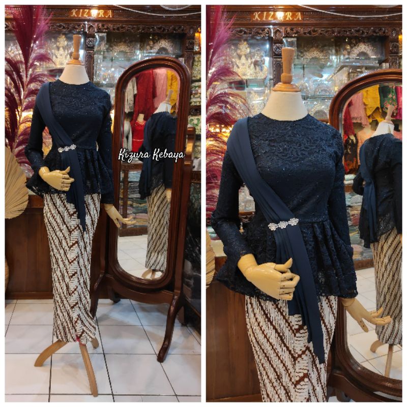 Baju Kebaya Wisuda/Kebaya Modern Atasan-Navy