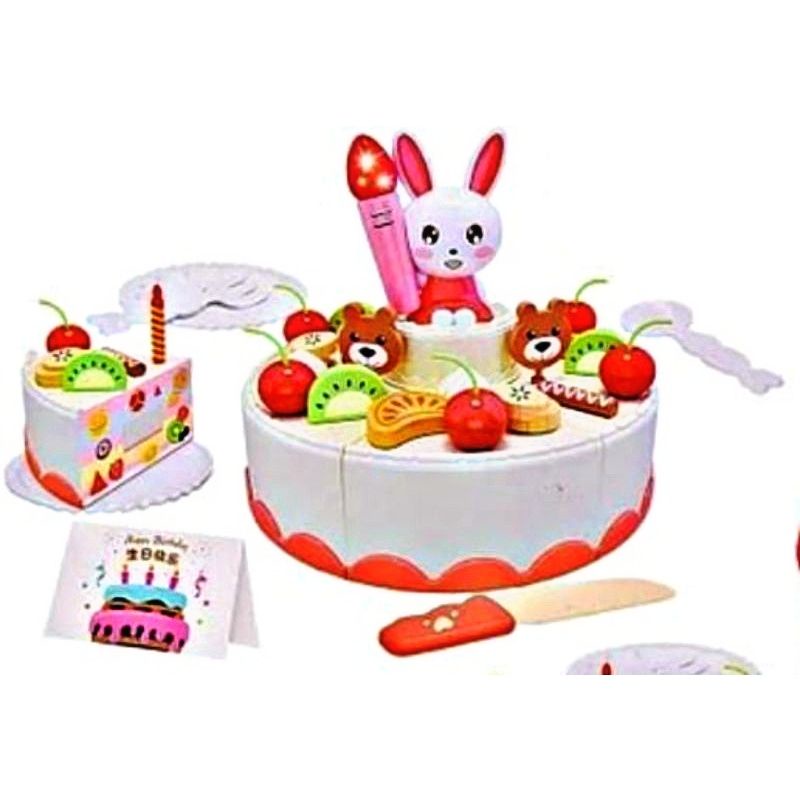 986-1 MAINAN KUE TART BATERAI + MUSIC DAN LED / MAINAN HAPPY BIRTHDAY DIY MUSIC DAN LIGHT