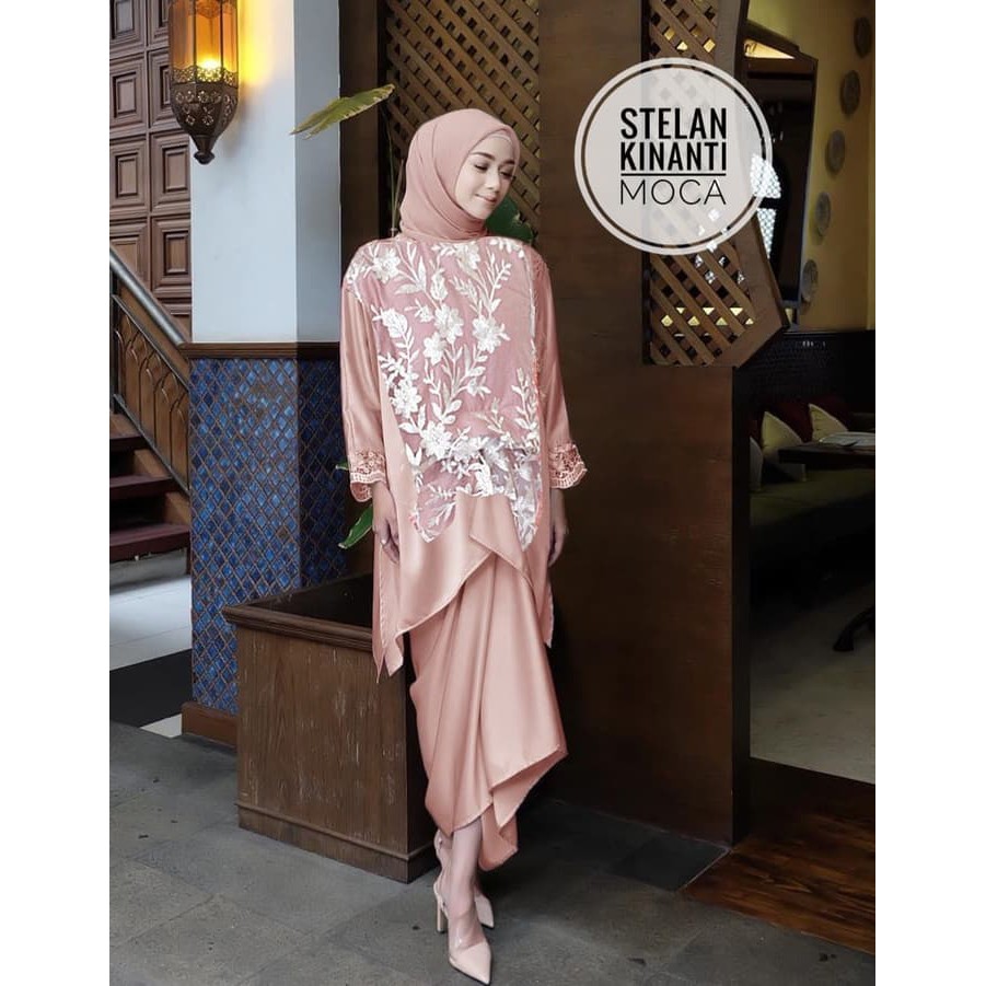 gamis Stelan Kinanti Moca [Gamis 0111] SEH Baju Gamis Wanita Terbaru