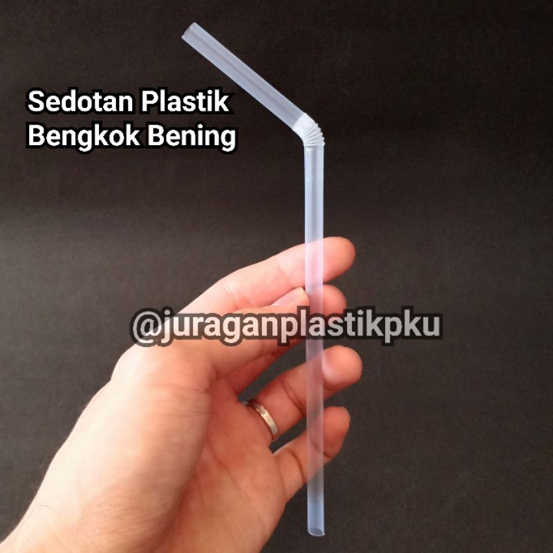 Sedotan Plastik Bengkok Bening | Putih Susu | Pipet Juice Minuman Jus Tekuk Non Steril Tulip Sunkiss
