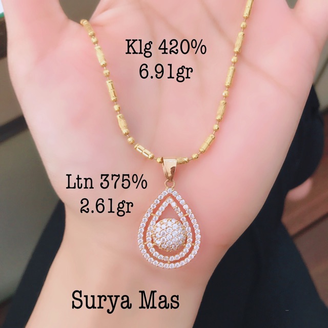 Kalung emas 420% dan liontin emas 375%