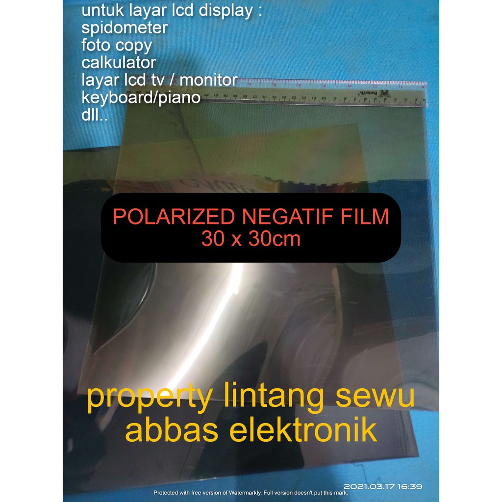 POLARIS POLARIZED NEGATIF FILM 30X30 LCD LAYAR SPEEDOMETER SPIDOMETER KALKULATOR KEYBOARD FOTO COPY