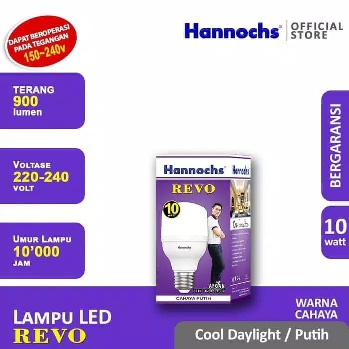 Hannochs Lampu LED Revo 10 watt cahaya Putih