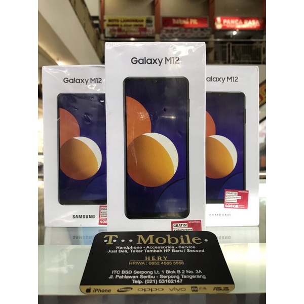 SAMSUNG Galaxy M12 RAM 3GB 32GB - BLACK - EXYNOS 850 - 5000mAh - RESMI SEIN