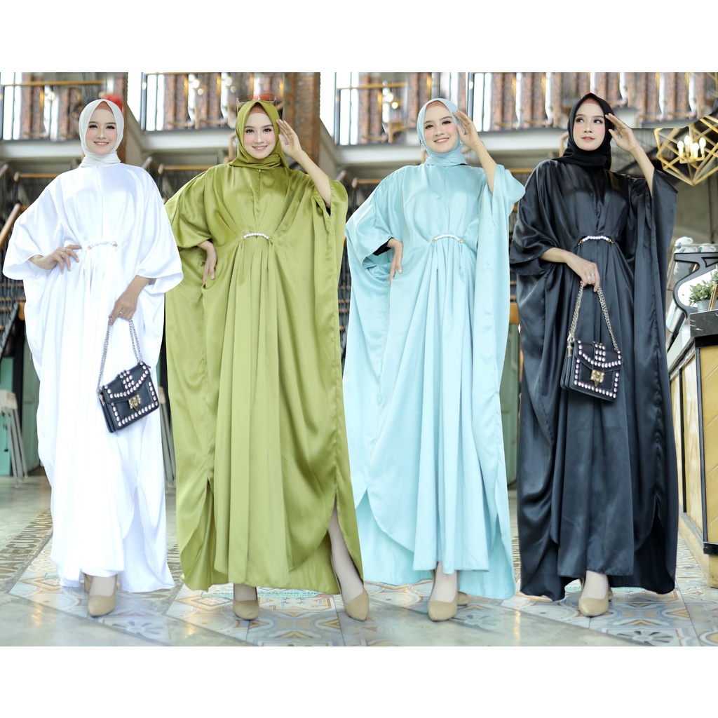 HOPYLOVY - Kaftan Jumbo Wanita Muslim Kekinian Meilia / Kaftan Muslimah Big Size