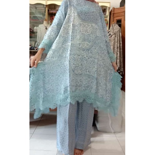 set batik Tunik Lace+kulot