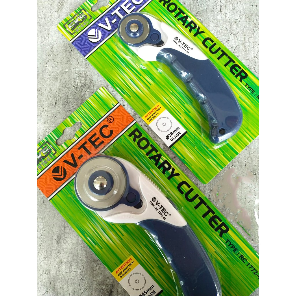 

V-Tec Rotary Cutter with Switch Lock (28mm & 45mm) Pemotong Kain Kertas