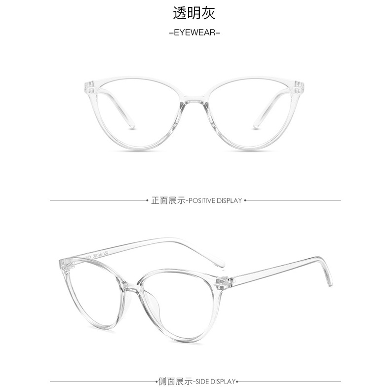 (YUZHU) Kacamata Gaya Busana Korea Untuk Wanita Retro Cat Eye Frame Kacamata Untuk Wanita/Pria