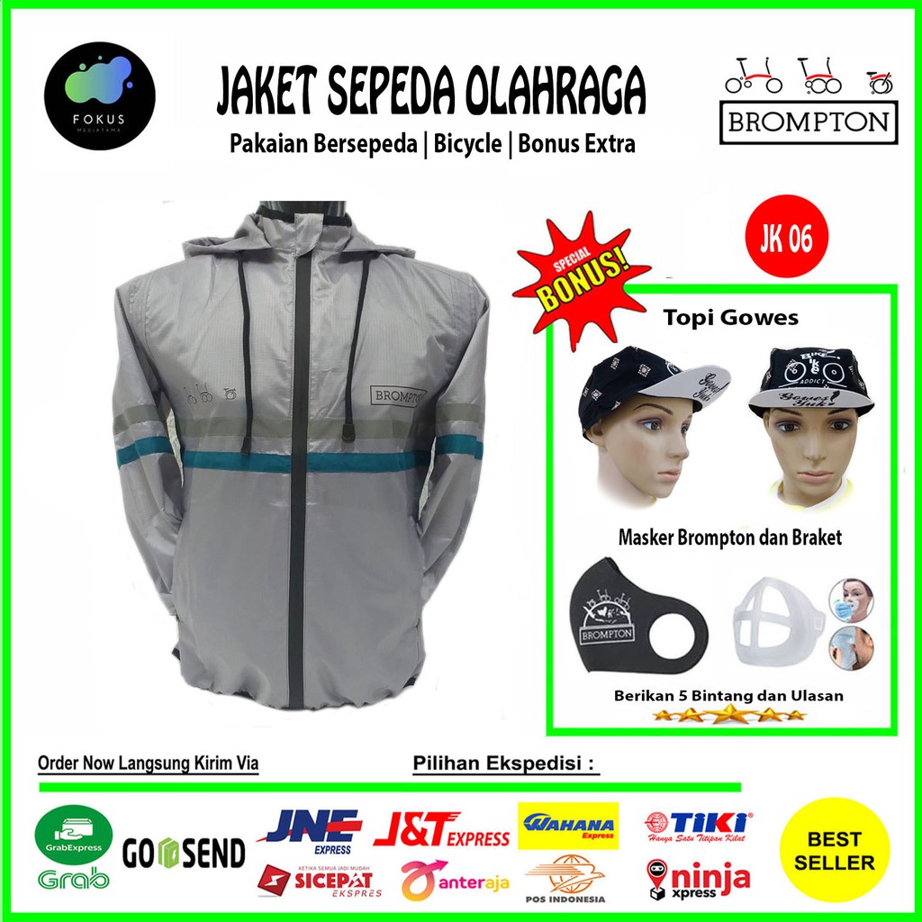 Brompton Jacket - Jaket Sepeda Lipat Brompton Olahraga - Abu-Abu