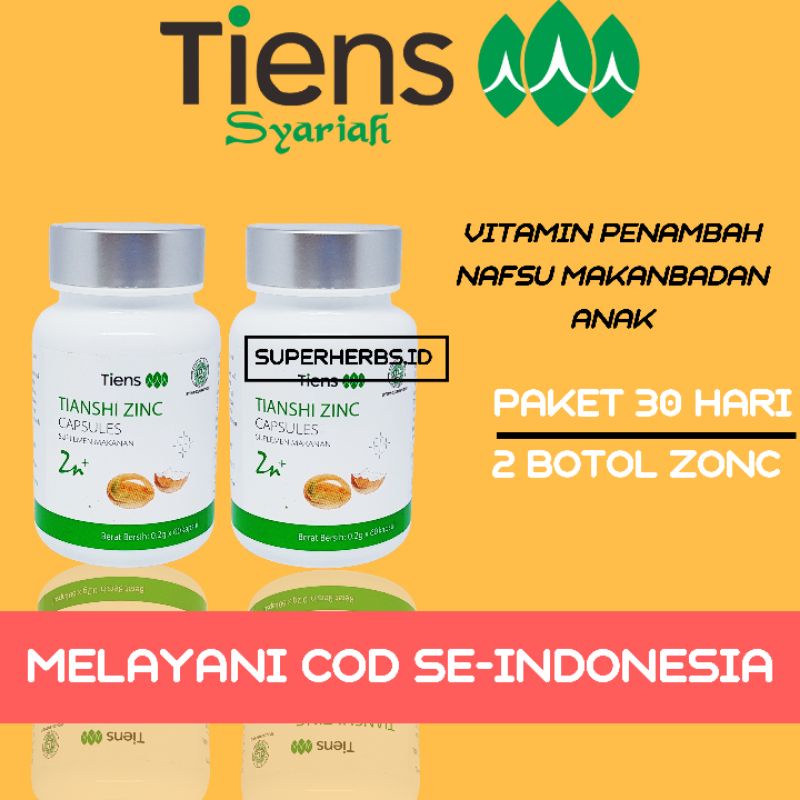 Jual Zinc Capsules Tiens Vitamin Penambah Nafsu Makan Anak Penggemuk