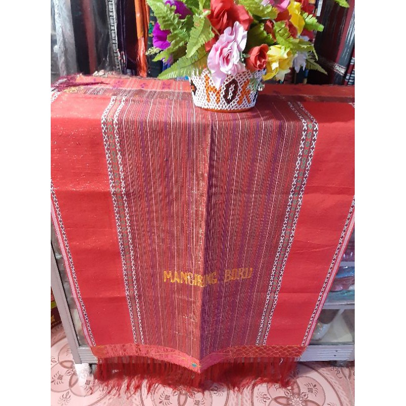 Ulos Mangiring Bordir Merah Glitter Dimensi