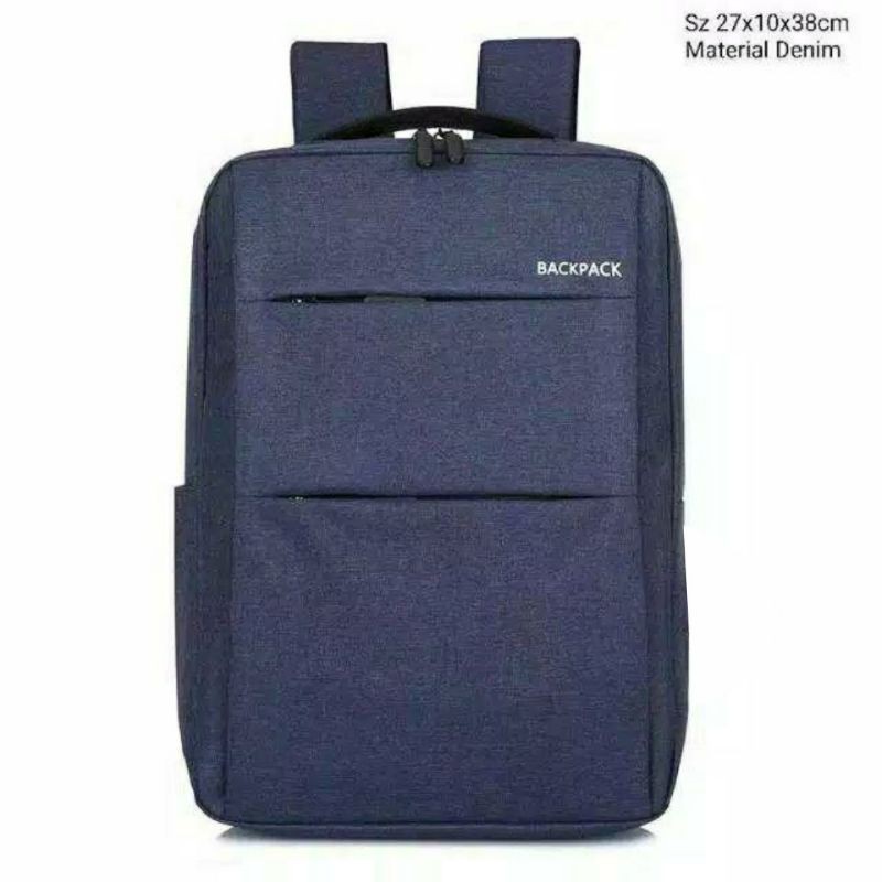 Tas Sekolah Pria Ransel Backpack Cowok Cewek SMP SMA SD SMU Murah Codora Murmer Abu Laptop Backpack Denim-3