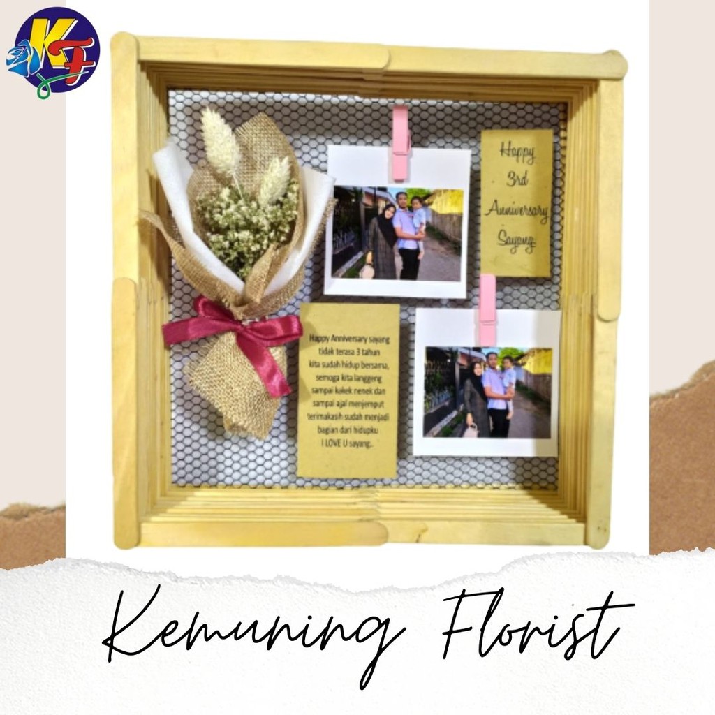hampers/Kado Unik Stick frame bunga kering