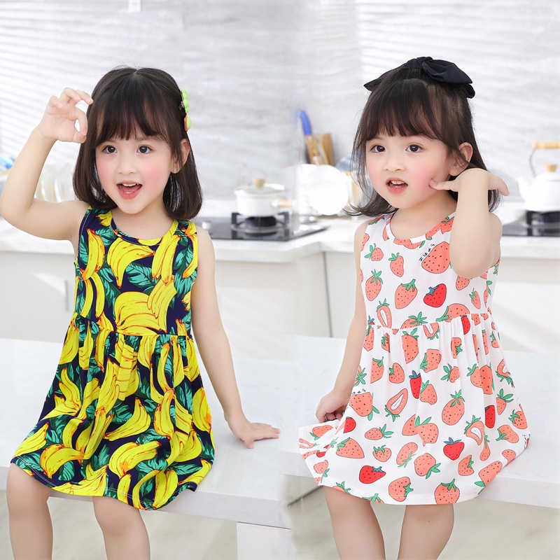 Dress tanpa lengan/ baju dress anak /pakaian bayi anak perempuan banyak motif kualitas premium part2