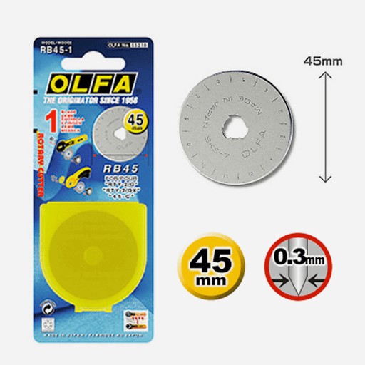 

Olfa RB45-10 Refill Rotary Cutter 45 mm RB-45 (10Pcs/Pack) Spare Blade JunDW