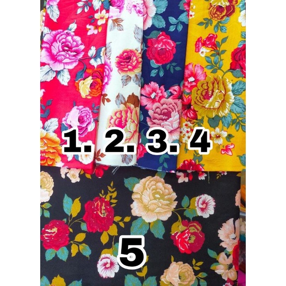 KAIN KATUN RAYON MOTIF BUNGA MAWAR BESAR