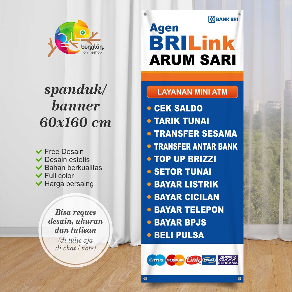 Spanduk, Banner Agen BRI Model A.Banner Bank Link.Agen BRI