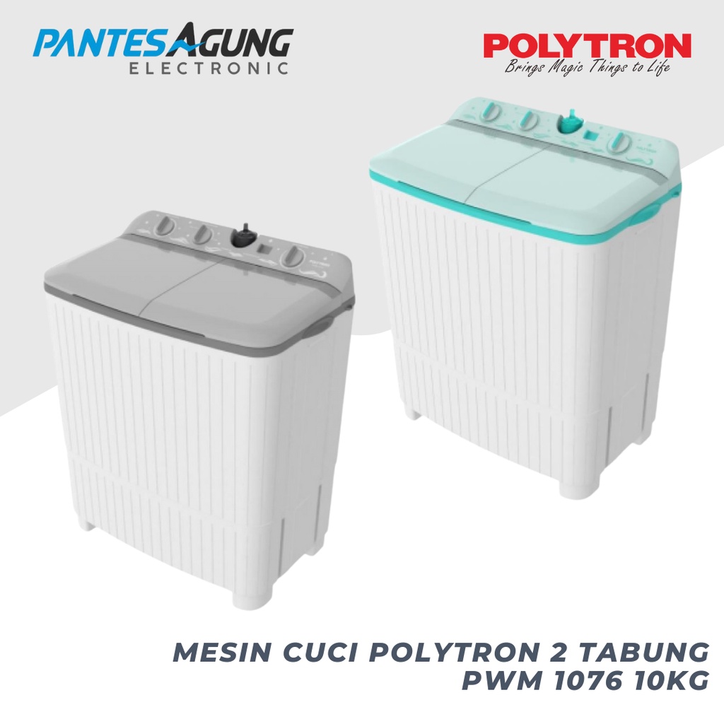 MESIN CUCI POLYTRON 2 TABUNG PWM 1076 10KG