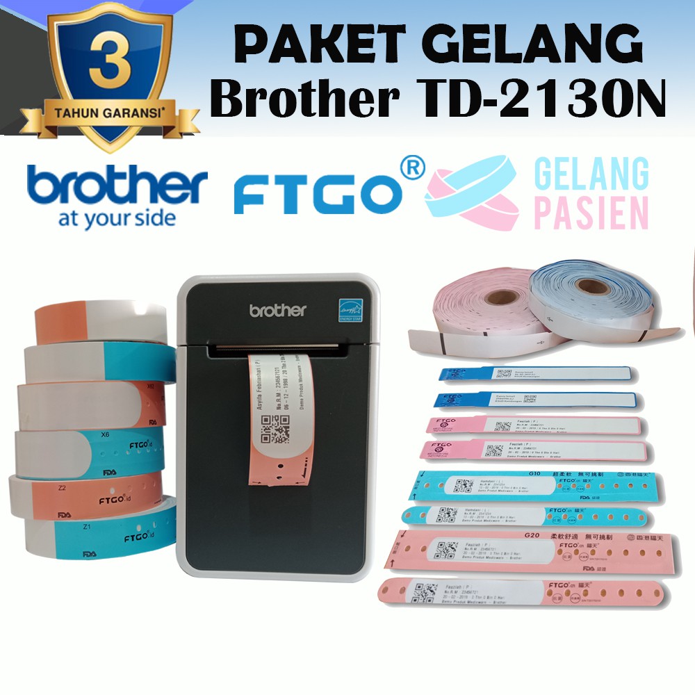 BROTHER TD 2130N (PAKET PRINTER+GELANG DEWASA KLIP)