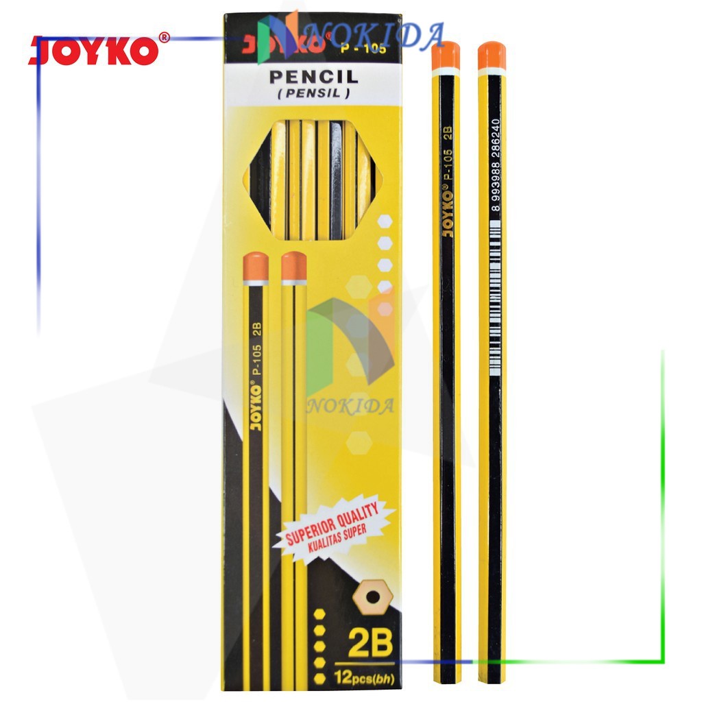 

Nokida Pensil 2B Joyko P-105/12 pcs / Alat Tulis Ujian Komputer / Pencil Gambar Menulis 1 Pack