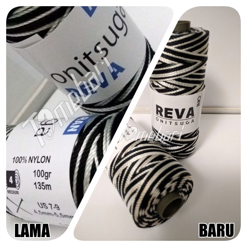 A2011 BENANG RAJUT NILON OMBRE ONITSUGA REVA GRADASI PUTIH HITAM
