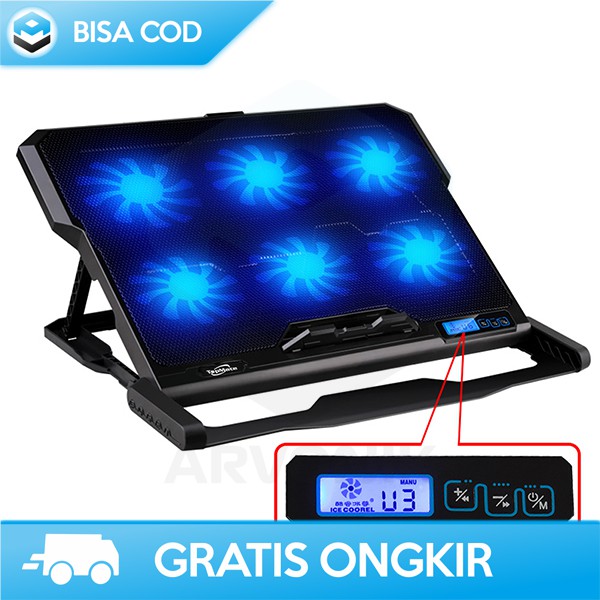 COOLING PAD LAPTOP GAMING 6 FAN ICE COOREL K6 ORIGINAL KIPAS LAPTOP