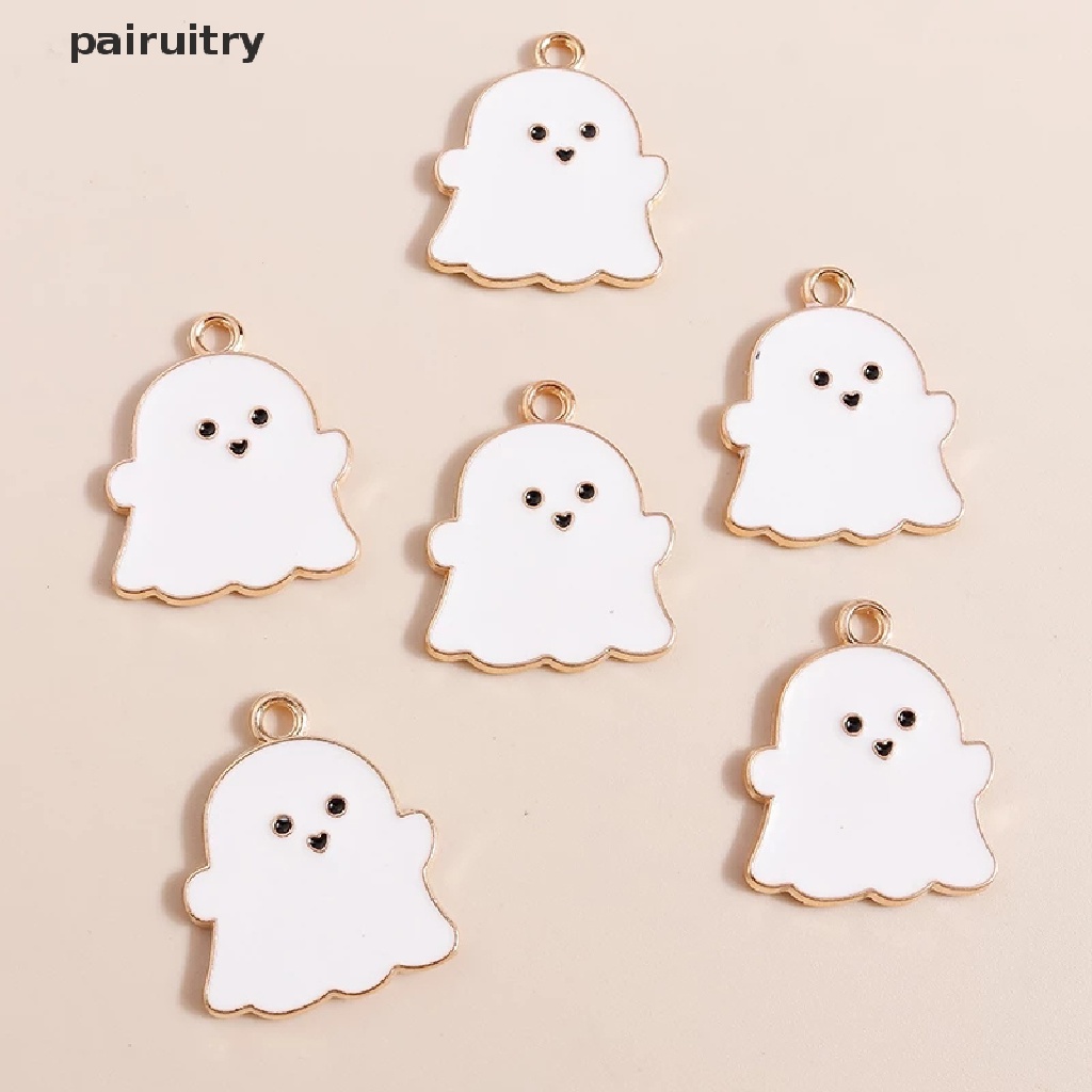 Prt 10pcs Charm Enamel Bentuk Labu halloween Bahan Zinc Alloy Untuk Membuat Kalung PRT