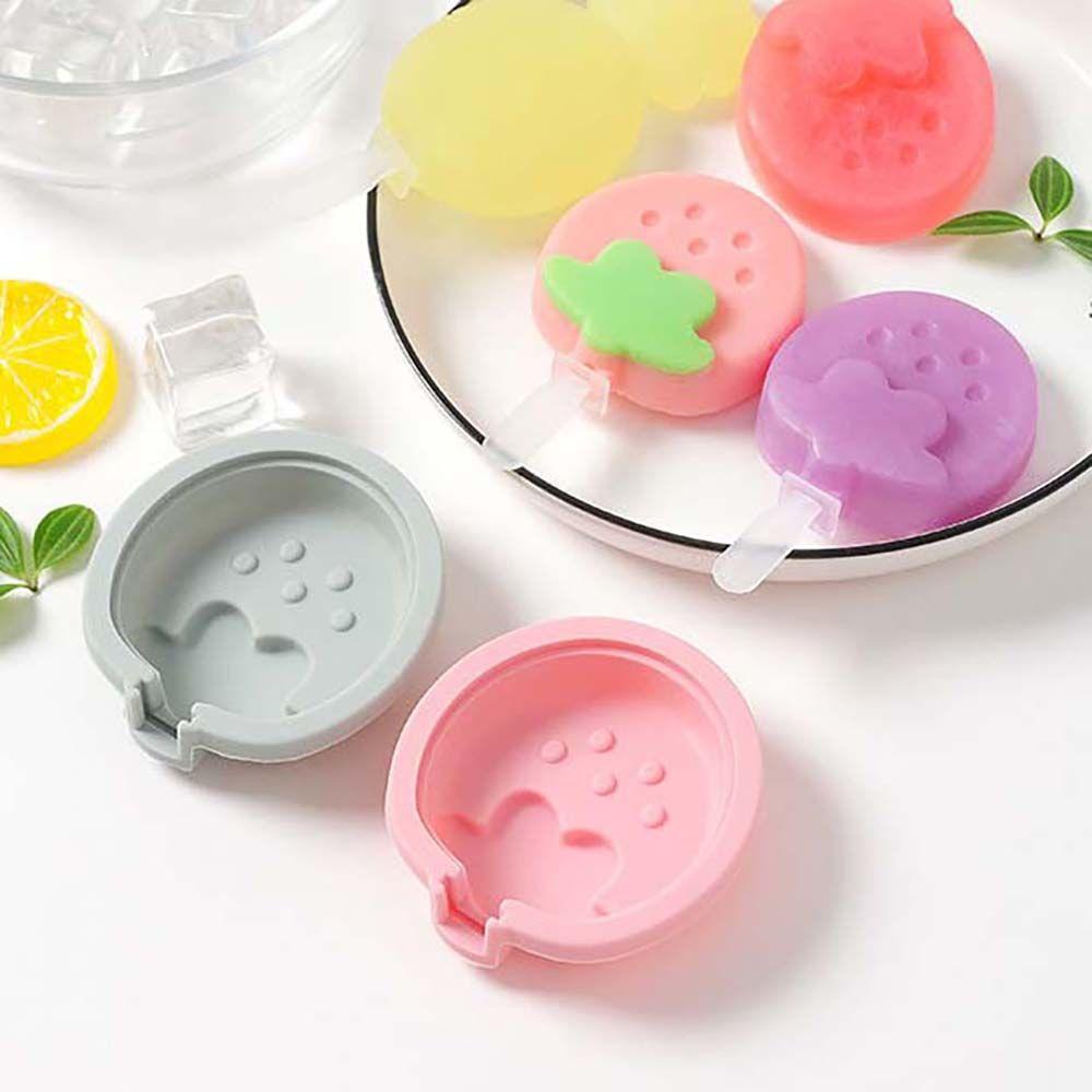 [Elegan] Cetakan Es Krim Musim Panas Dengan Tutup Dan Stik Alat Dessert Ice Tray Gadget Dapur Pembuat Es Pop Buatan Sendiri