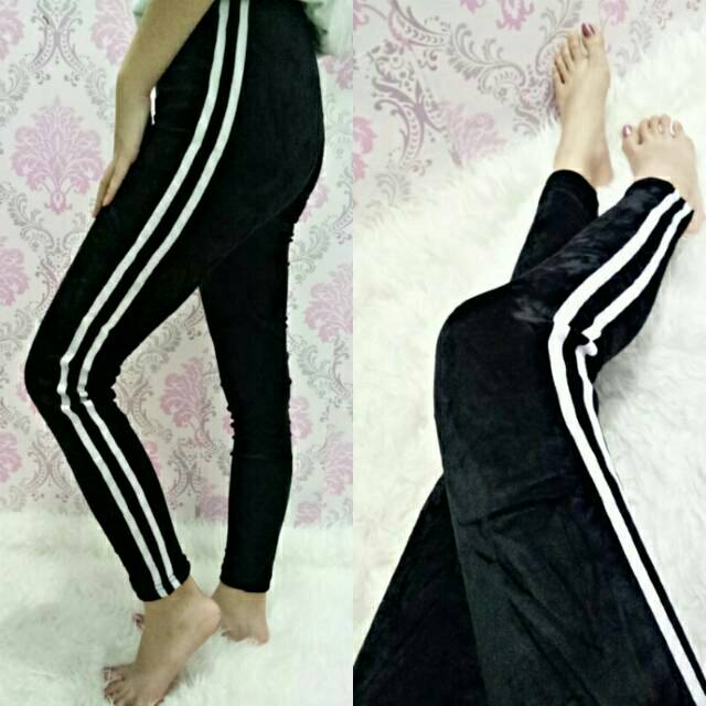 LEGGING BLUDRU LIST HITAM / LEGGING BLUDRU MURAH/ LEGGING IMPORT MURAH