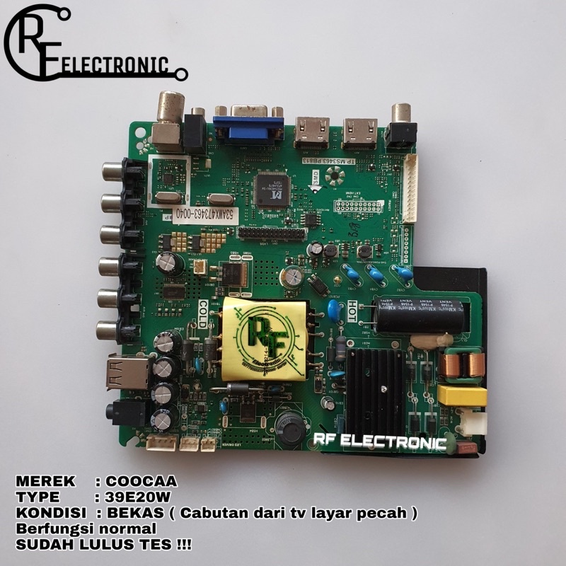 MB TV LED COOCAA 39E20W Mainboard tv led coocaa 39e20 w