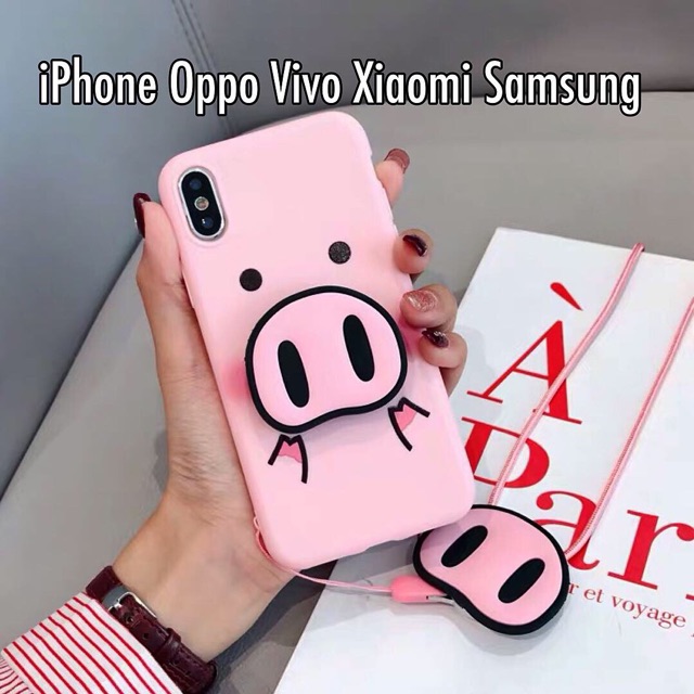 Pig Case SAMSUNG IPHONE OPPO VIVO XIAOMI A5s A50 A30 M20 M10 A70 A40 F11 pro V15 Y91 Y95 Y93 S7 S9+