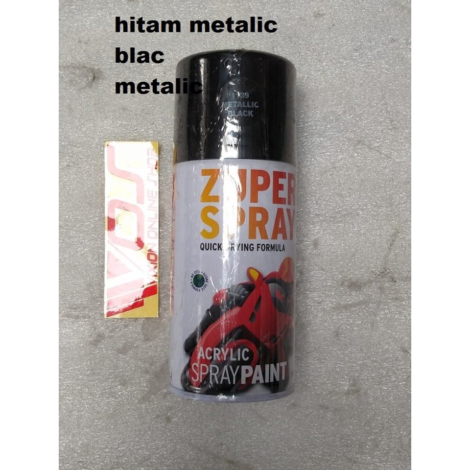 

CAT KALENG SEMPROT PYLOX MERK ZUPER BESAR 300CC HITAM METALIC / METALIC BLACK