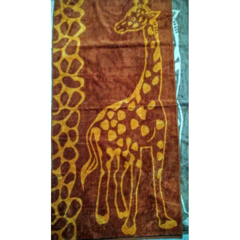 Handuk mandi Natural motif Animal Zebra Tiger Jerapah bahan katun Lembut