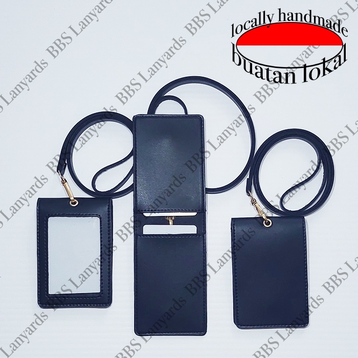 

ID Card Holder Mata Ayam 1 sisi Untuk 2 Kartu dengan Lanyard Kulit
