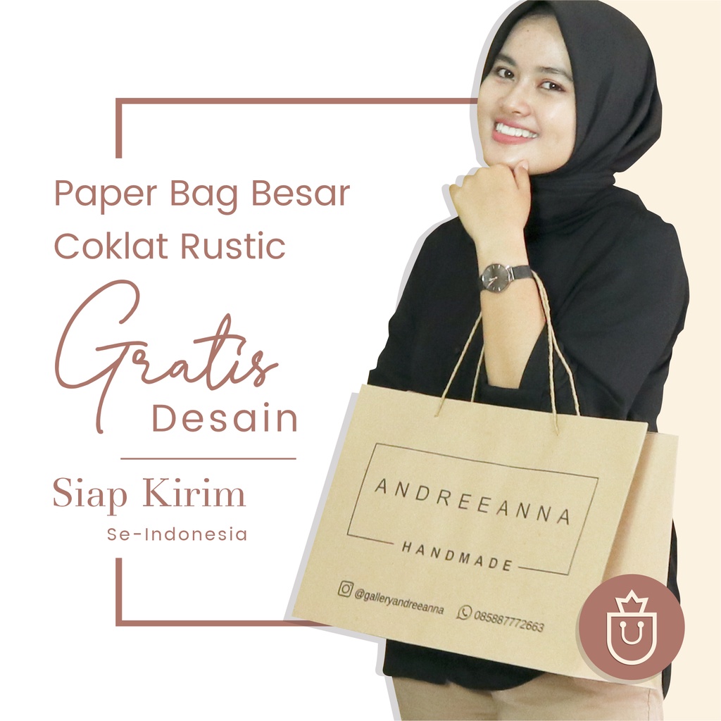 

Paper Bag (tas kertas) Coklat Rustic Besar | Wadah Sepatu / Brownies