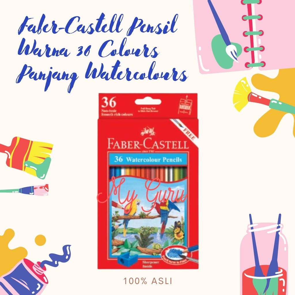 

[SET] PENSIL WARNA FABER CASTELL WATER COLOUR 36 WARNA PANJANG