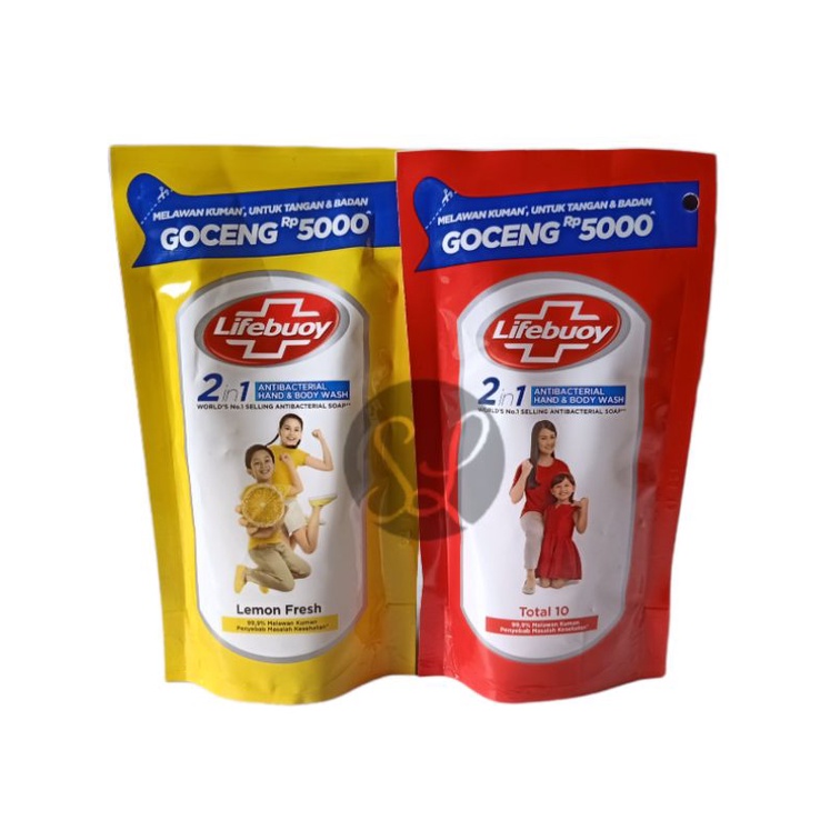 Lifebuoy Sabun Cair 2in1 Anti Bacterial Hand &amp; Body Wash Kemasan Goceng 90ml