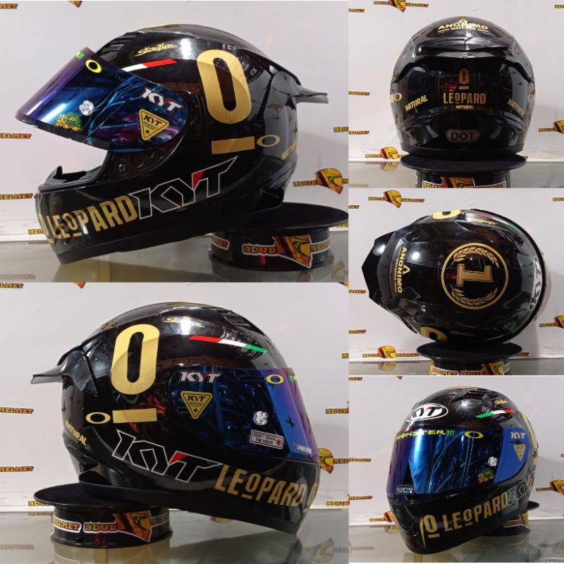 HELM KYT R10 SOLID BLACK DOFF PAKET GANTENG ORIGNAL PICT-BKGLOS LEOPARD-B