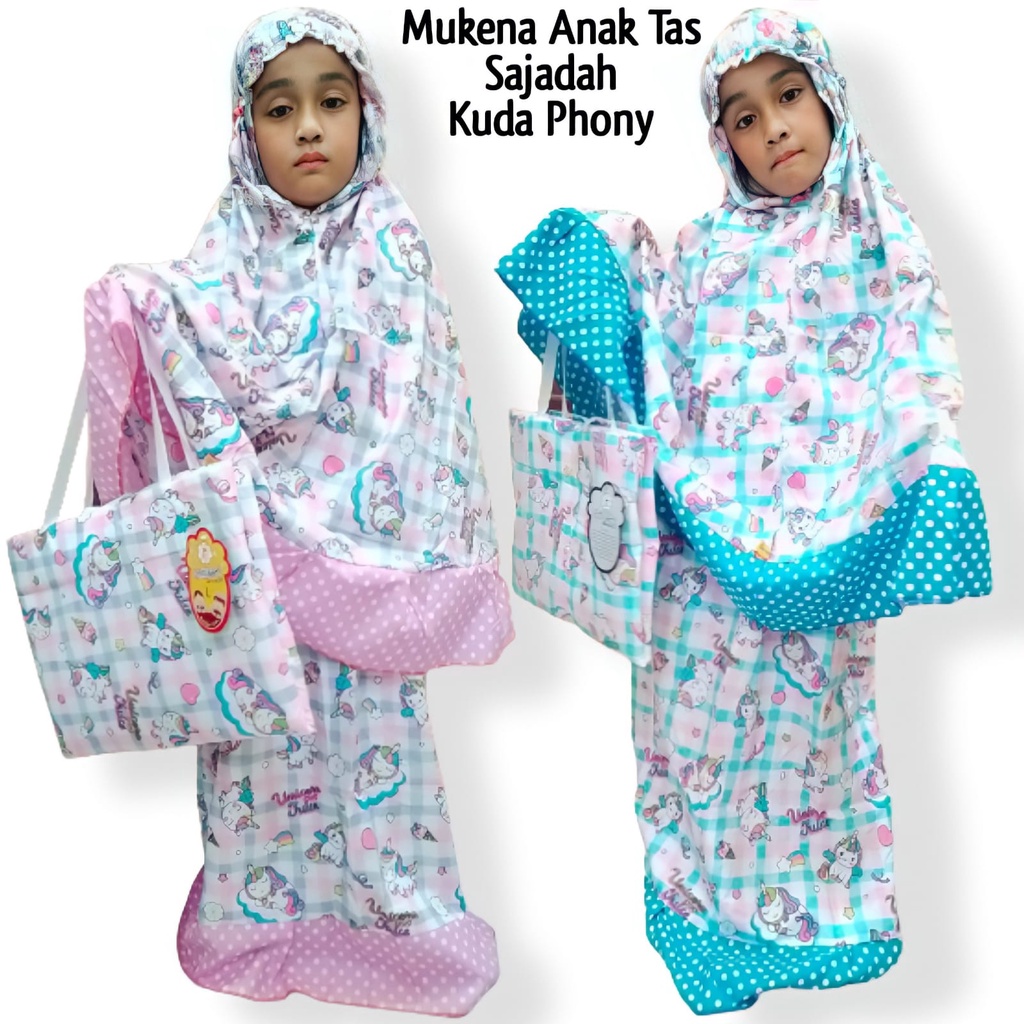 Mukena Tas Sajadah Anak Tebal Karakter Kuda Poni/Terbaru/Terlaris/Bisa Cod/Kameh.co