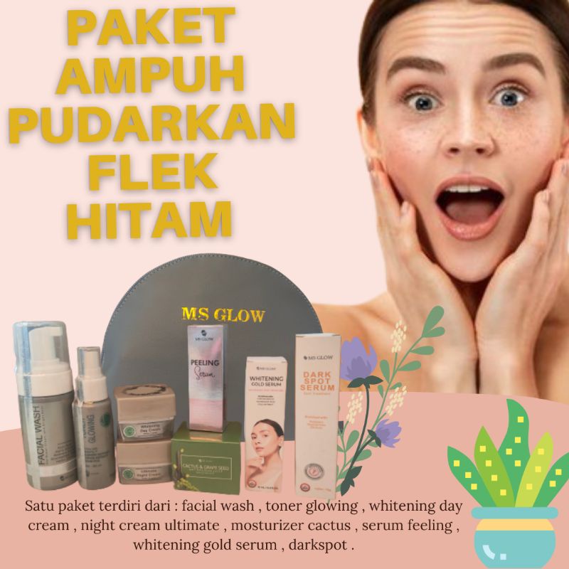 MS GLOW PAKET LENGKAP AMPUH BERSIHKAN FLEK HITAM MEMBANDEL